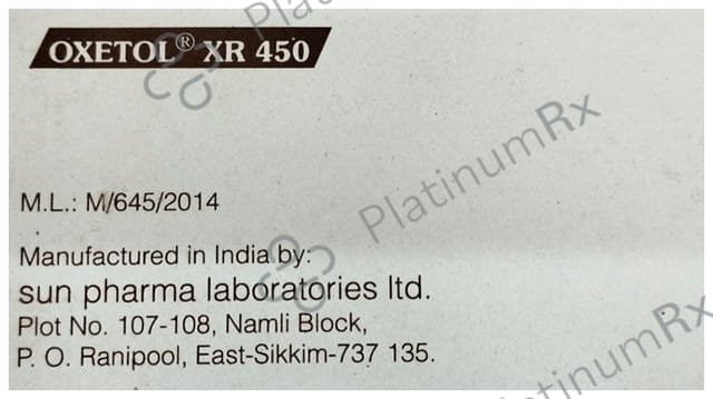 Oxetol 450mg Tablet XR 10s