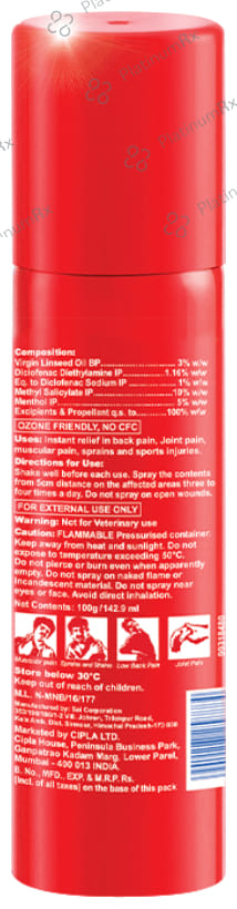 Omnigel Spray Fast, Powerful & Effective Pain Relief 100gm