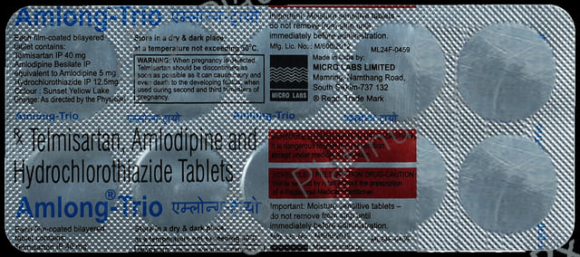 Amlong Trio 5/12.5/40mg Tablet 10s