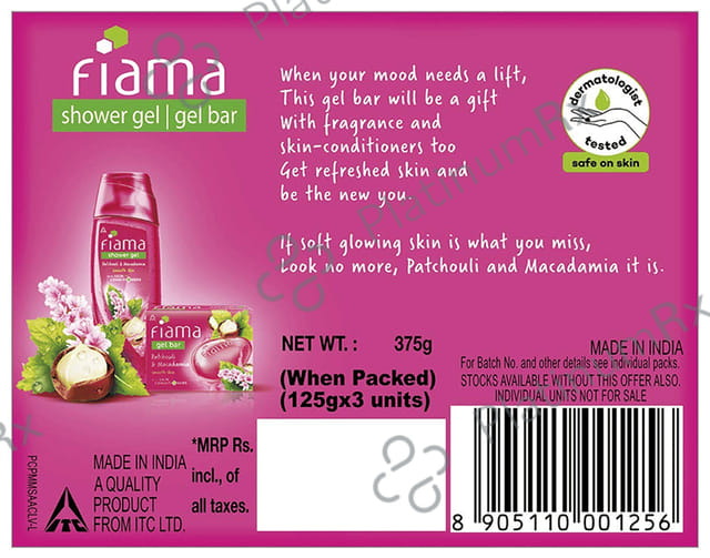 Fiama Gel Bar (125gm Each) Patchouli & Macadamia
