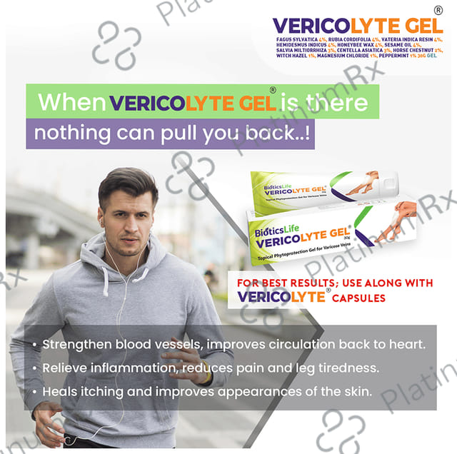 BioticsLife Vericolyte Gel for Varicose Veins (30gm Each) 4 Tube