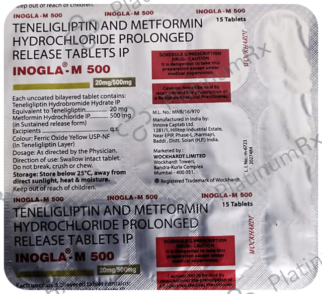 Inogla M 500 Tablet PR 500/20mg 15s