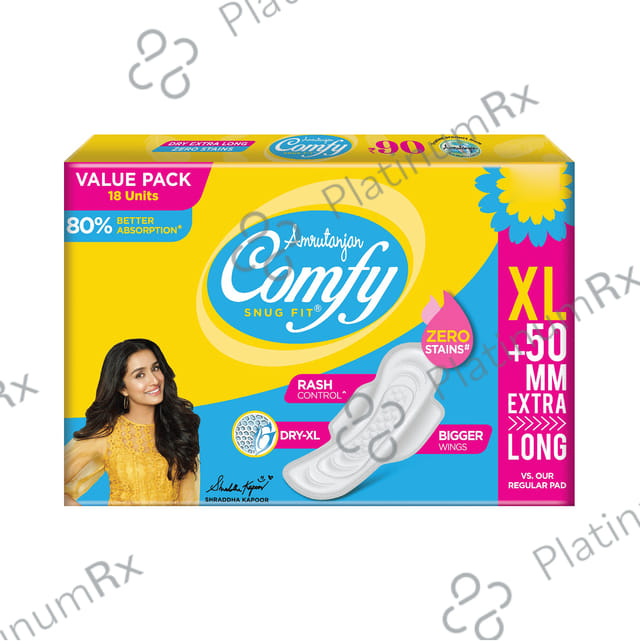 Amrutanjan Comfy Snug Fit Sanitary Pads Dry XL
