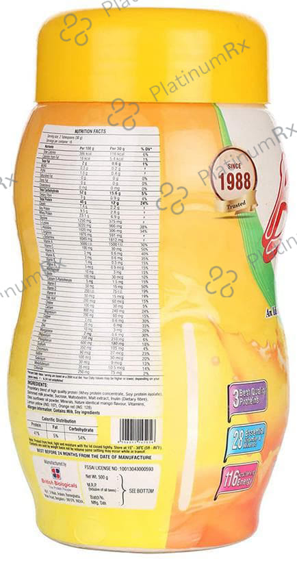 B Protin for Complete Nutrition Mango Flavour Powder 500gm