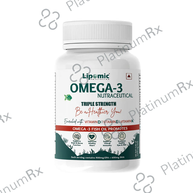 Lipomic Healthcare Omega 3 Fish Oil Triple Strength Softgel 60s