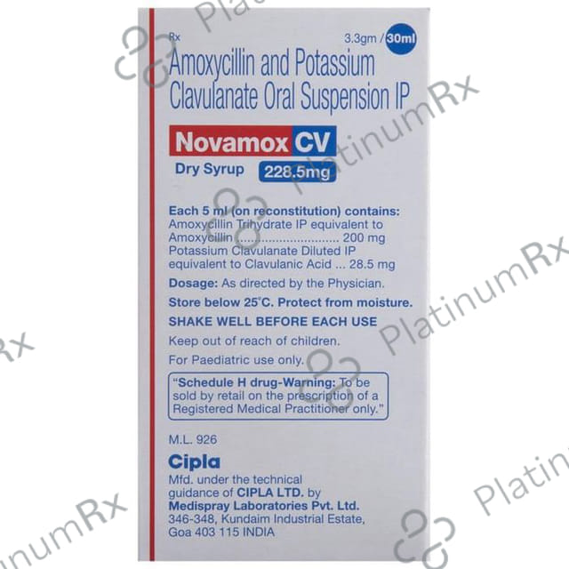 Novamox CV 228.5mg Dry Syrup 30ml