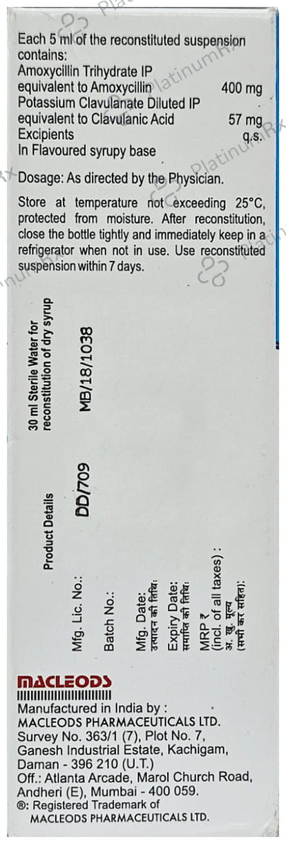 Princiclav DS 400/57mg Dry Syrup 30ml
