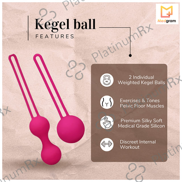 Healthcave Medgram Single Kegel Ball Pelvic Muscle Exerciser and Toner Pink