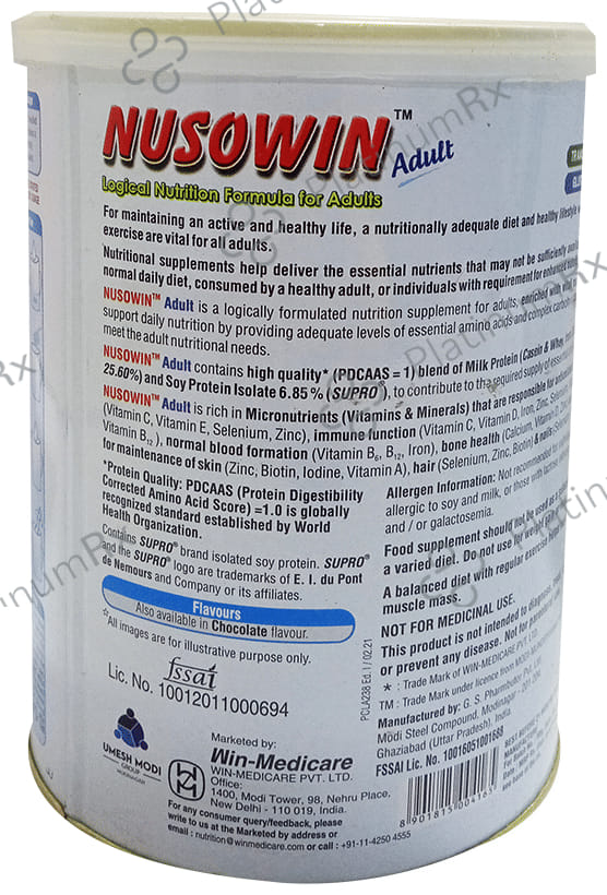 Nusowin Adult Nutrition Formula Flavour Vanilla Powder 200gm