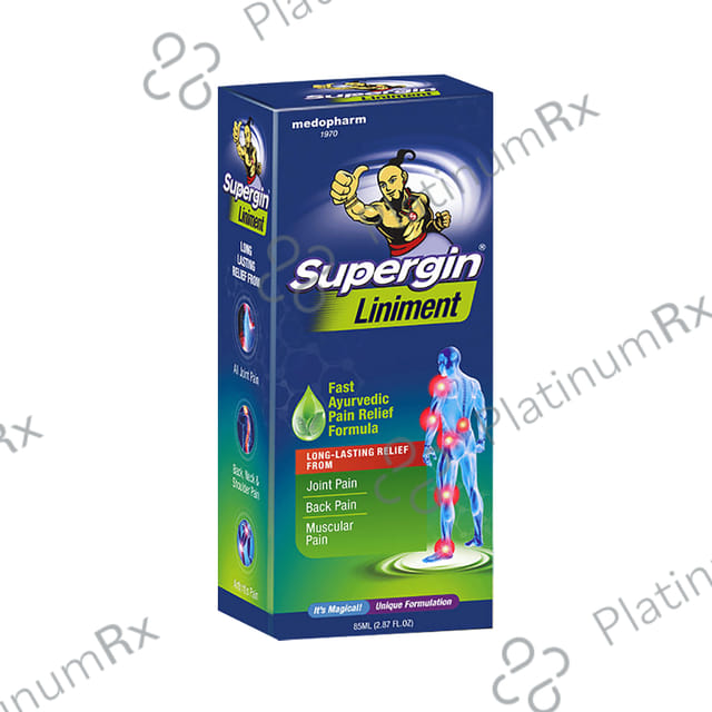 Supergin Liniment Fast Ayurvedic Pain Relief Formula 85 Liniment