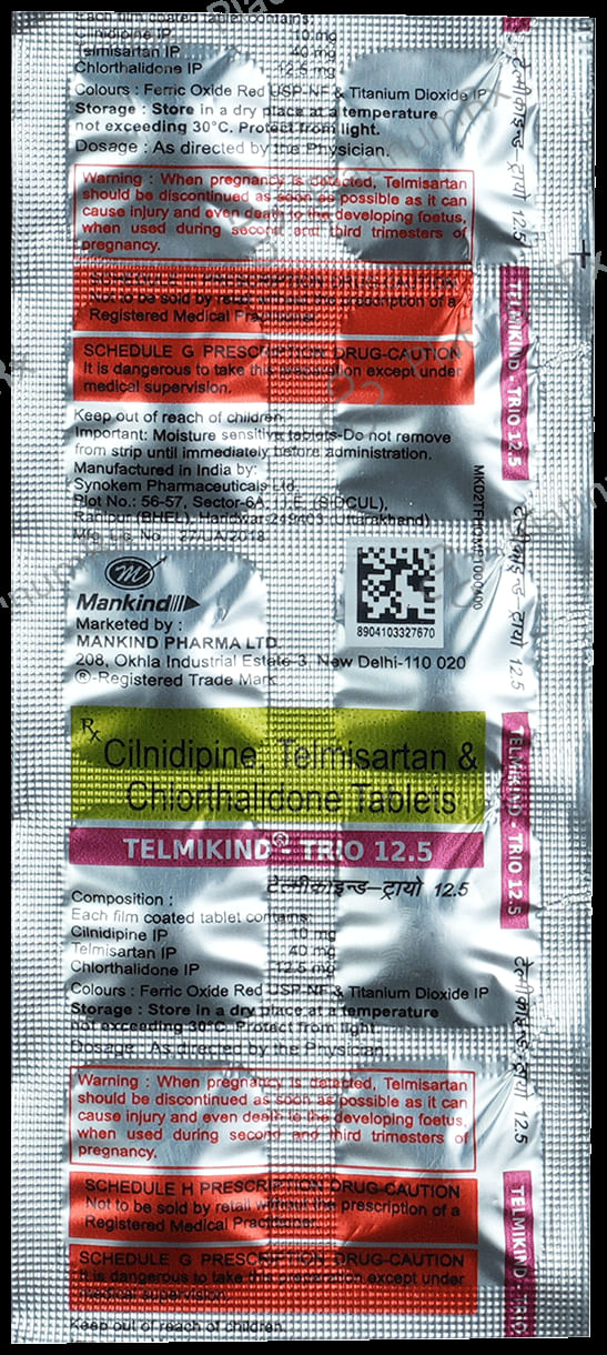 Telmikind Trio 40/10/12.5mg Tablet 10s