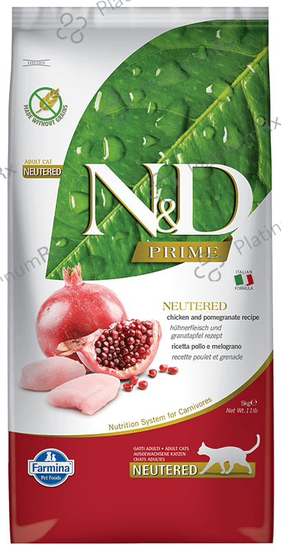 Farmina Pet Foods N&D Prime Neutered Chicken and Pomegranate Recipe for Adult Cat 5 kg