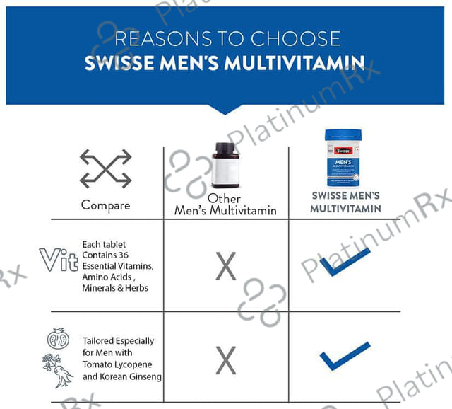 Swisse Ultivite Men's Multivitamin for Energy, Stamina & Fatigue Reduction - Tablet 60 tablets