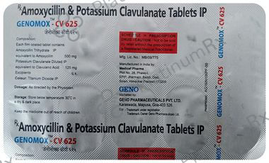 Genomox CV 625mg Tablet 10s