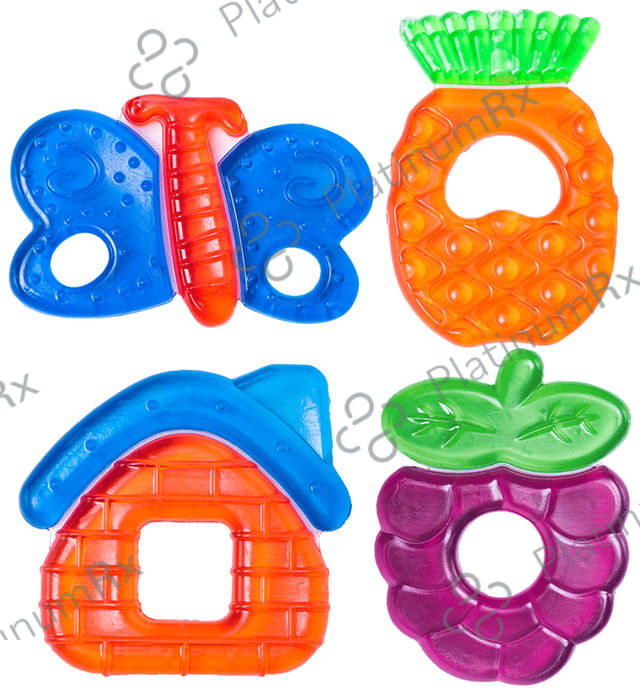 Buddsbuddy BPA Free Water Filled Teether 4m+ Double Color Multicolor 4 units