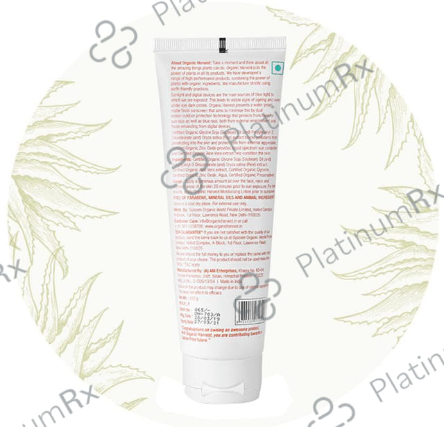 Organic Harvest SPF 50 Sunscreen Cream 100gm