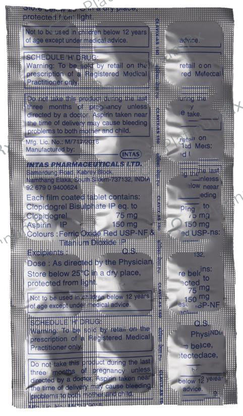 Clavix AS 150/75mg Tablet 15s