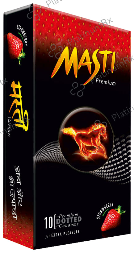Masti Premium Dotted Condom Strawberry 10 condoms