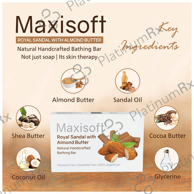 Maxisoft Royal Sandal with Almond Butter Bathing Bar (75gm Each) 1 units