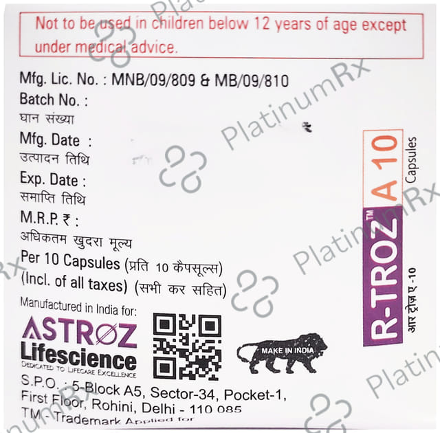 R Troz A 10mg Capsule 10s