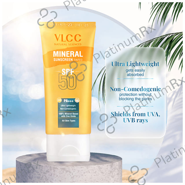 VLCC Mineral Sunscreen SPF 50 PA+++ Cream Tinted 50gm