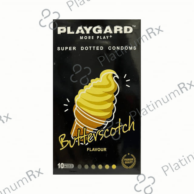 Playgard More Play + Super Butterscotch Dotted Condom 10s