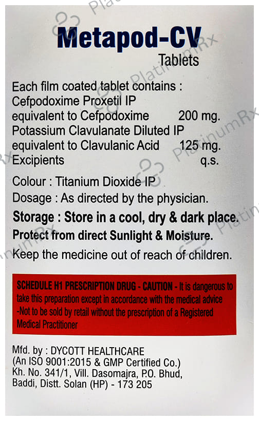 Metapod 200/125mg CV Tablet 10s