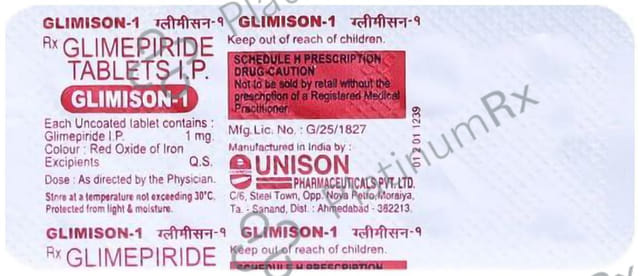 Glimison 1mg Tablet 10s