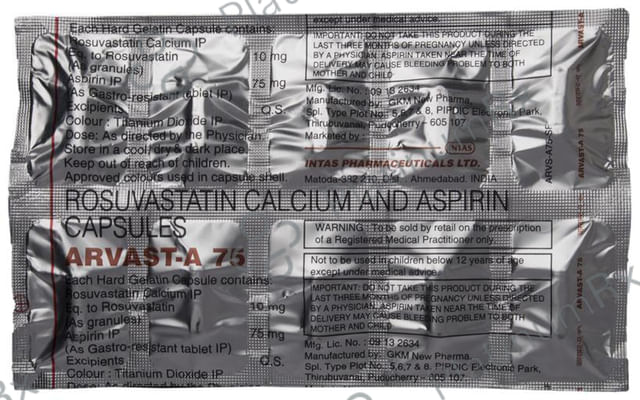 Arvast A 75/10mg Capsule 10s