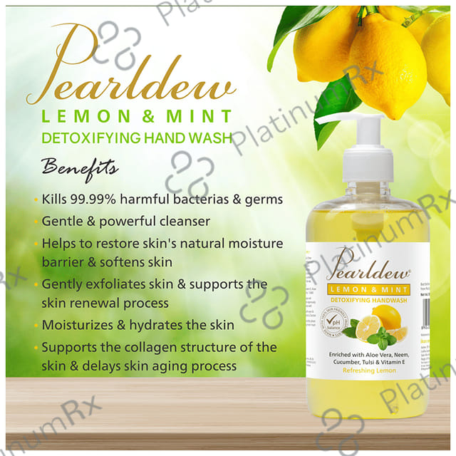 Pearldew Lemon & Mint Detoxifying Handwash (500ml Each) 1 Bottle