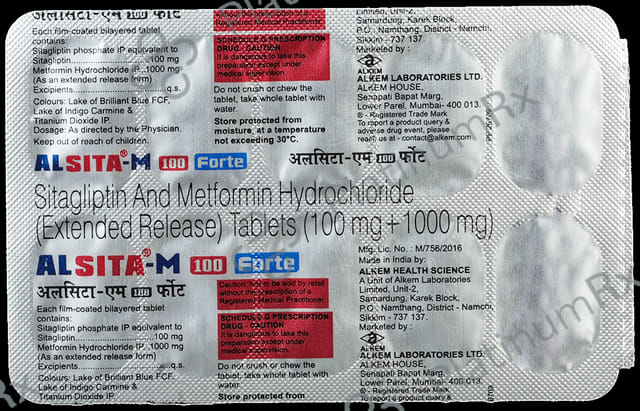 Alsita M Forte 1000/100mg Tablet ER 10s