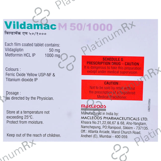 Vildamac M 1000/50mg Tablet 10s