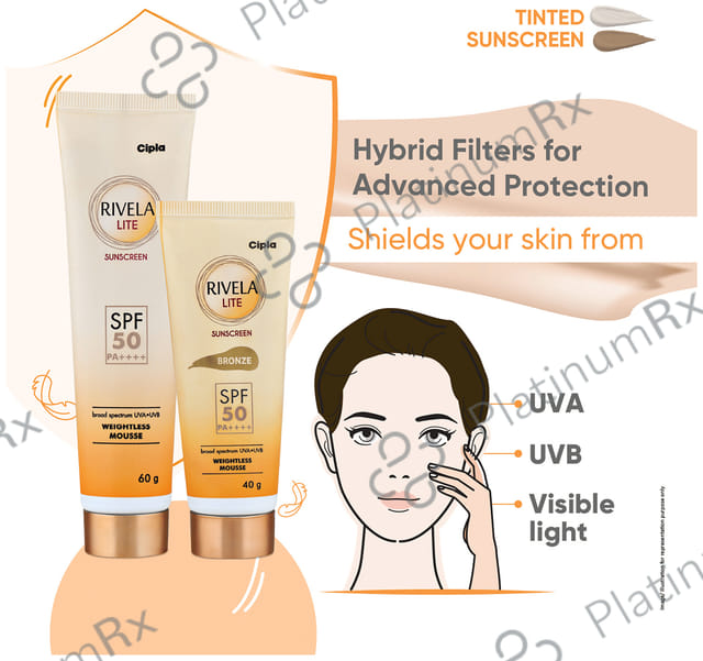 Rivela Lite Sunscreen Bronze SPF 50+ Cream 40gm