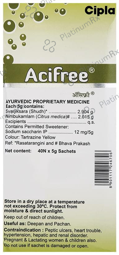 ACI Free Lemon Flavour Sachet 5gm