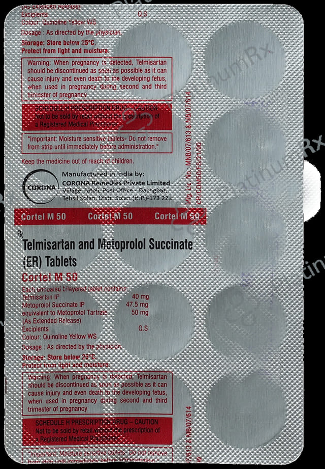 Cortel M 50/40mg Tablet ER 15s
