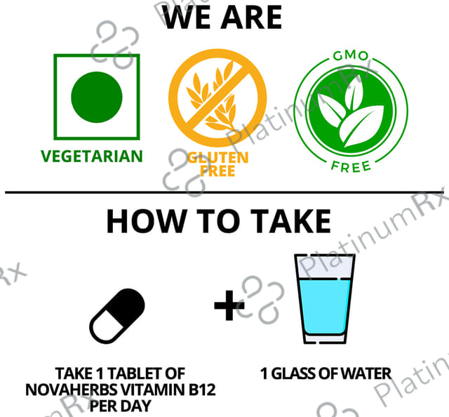 Novaherbs Vit B12 1500mcg for Energy, Brain & Nervous System Support - Tablet