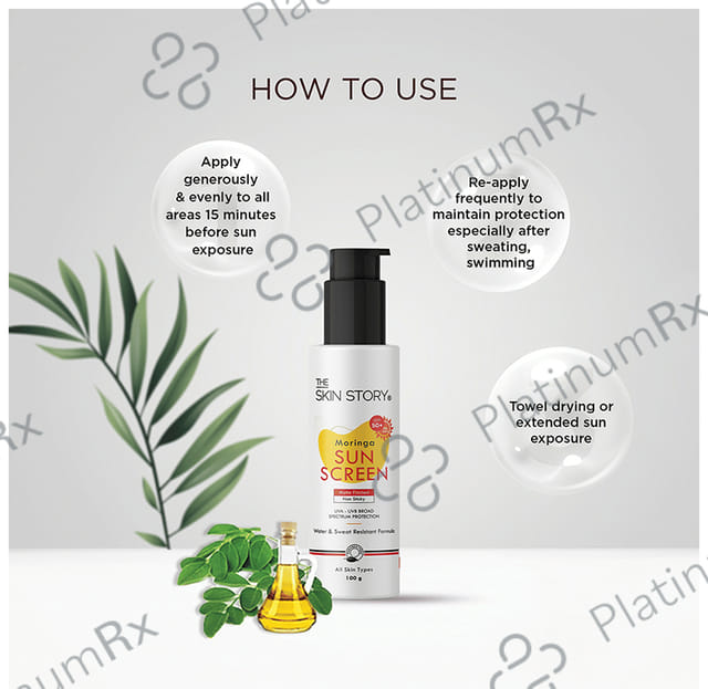 The Skin Story Sunscreen Moringa SPF 50+ Cream 100gm