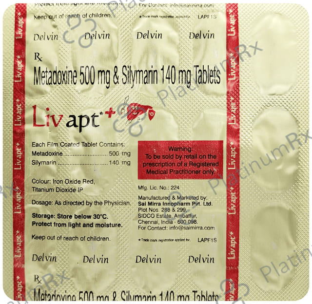 Liv Apt Plus 500/140mg Tablet 15s