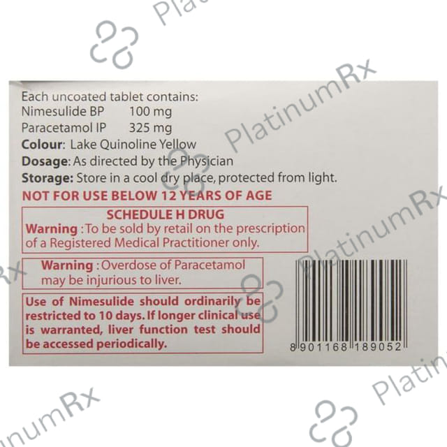 Nimulid HF 100/325mg Tablet 10s