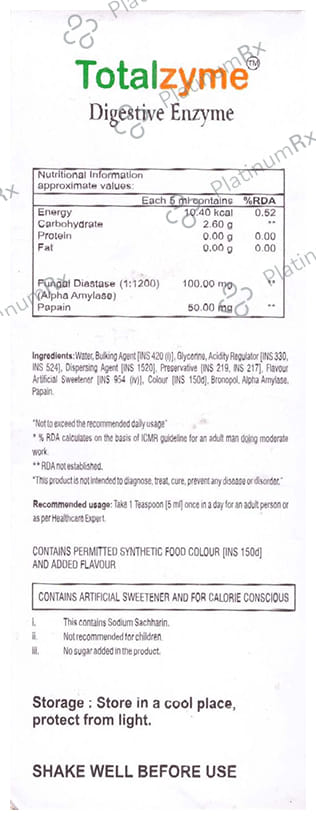 Totalzyme Digestive Enzyme Syrup 150ml