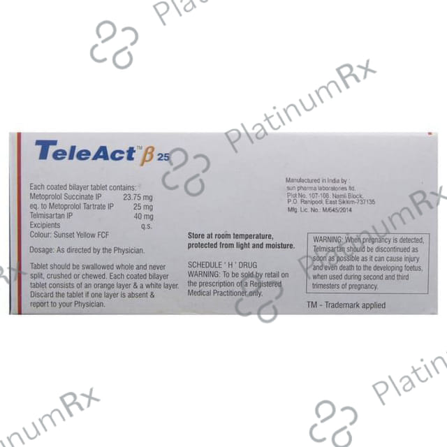Teleact Beta 25/40mg Tablet ER 10s