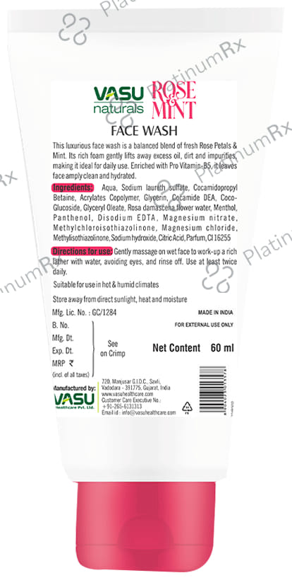 Vasu Natural Rose Mint Face Wash (60ml Each)