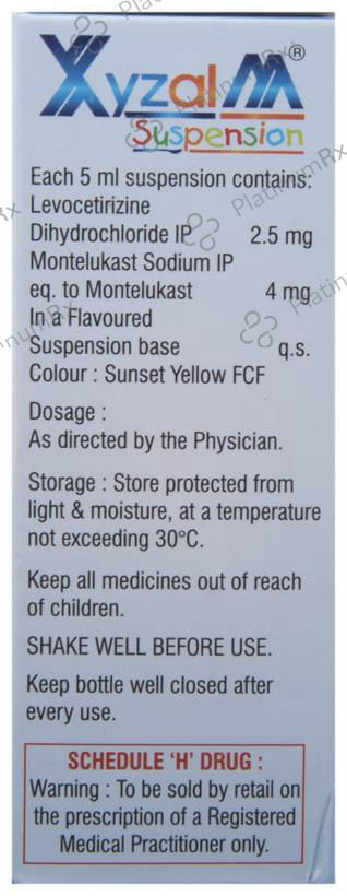 Xyzal M 2.5/4mg Suspension 60ml