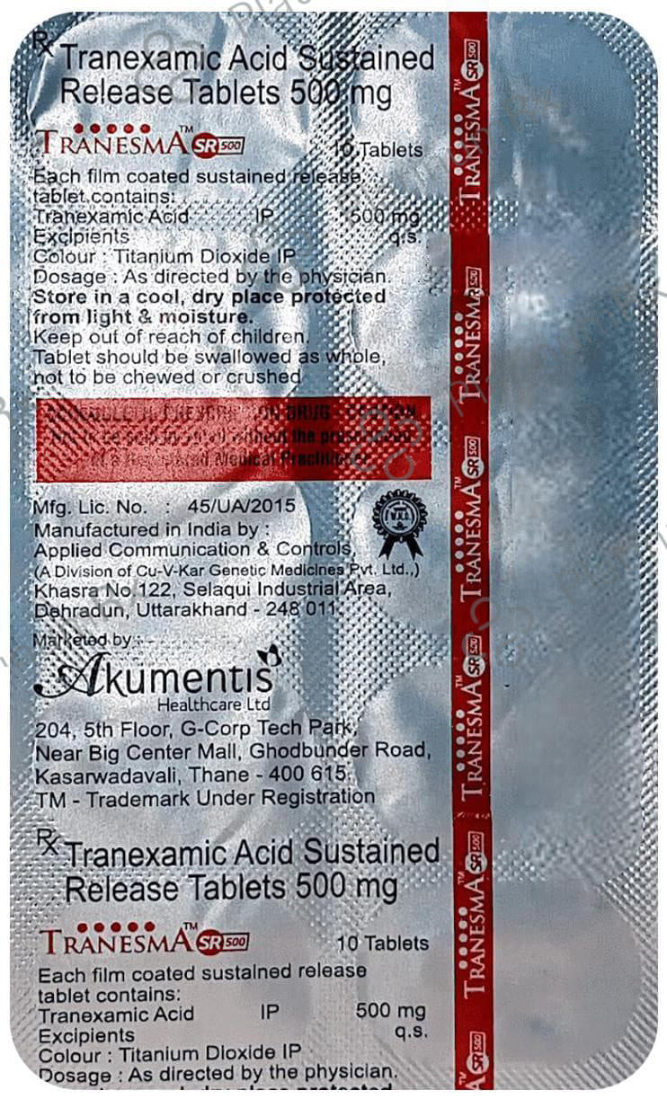 Tranesma 500mg Tablet SR 10s