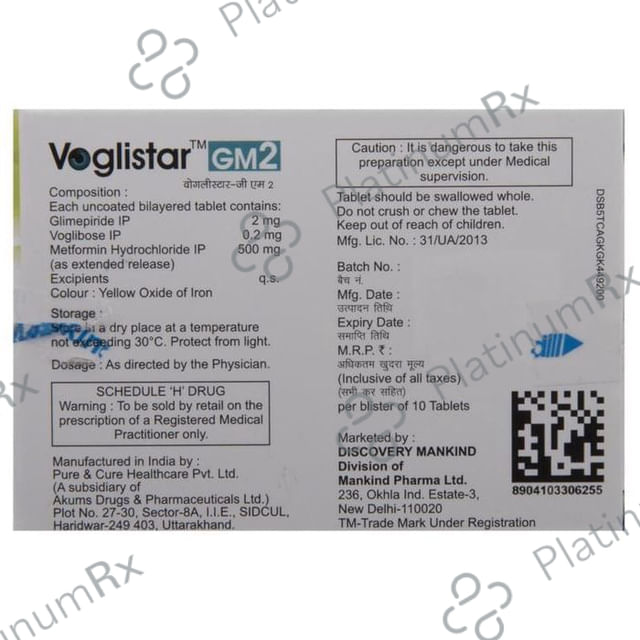 Voglistar GM2 Tablet ER 10 Tablet ER