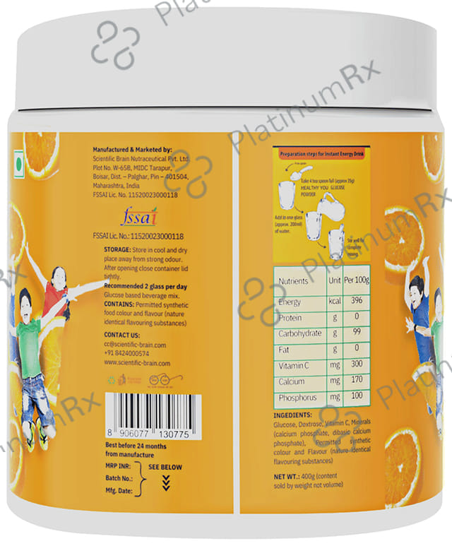 Healthy You Glucose Instant Drink with Vitamin C Orange Powder 400 gm