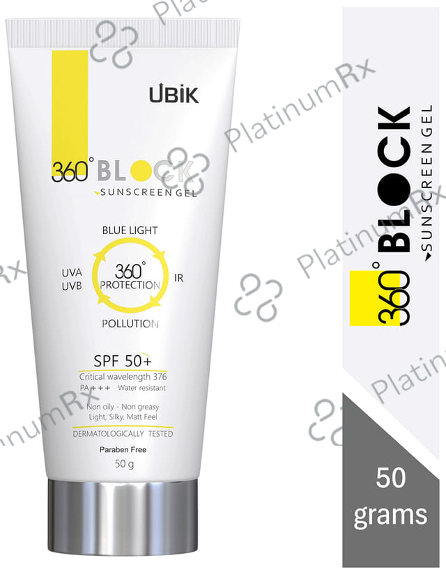 360 Block Sunscreen SPF 50+ PA+++ Gel 50gm