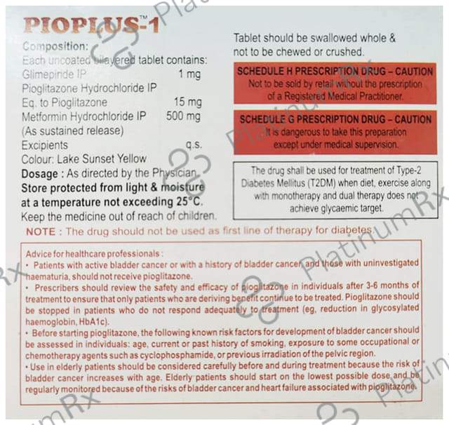 Pioplus 1/500/15mg Tablet SR 15s