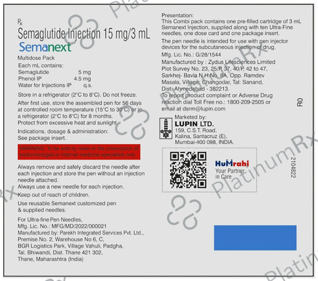 Semanext Injection (3ml Cartridge + 10 Needles)