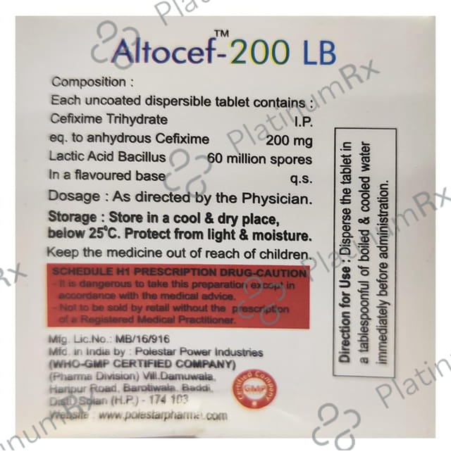Altocef 200mg LB Tablet 10s